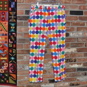 Loudmouth Fairway Disco Balls Polka Dot White Heritage Golf Pants Waist 38"